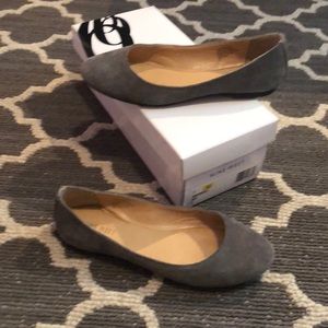 Nine West Gray Suede Ballet Flats